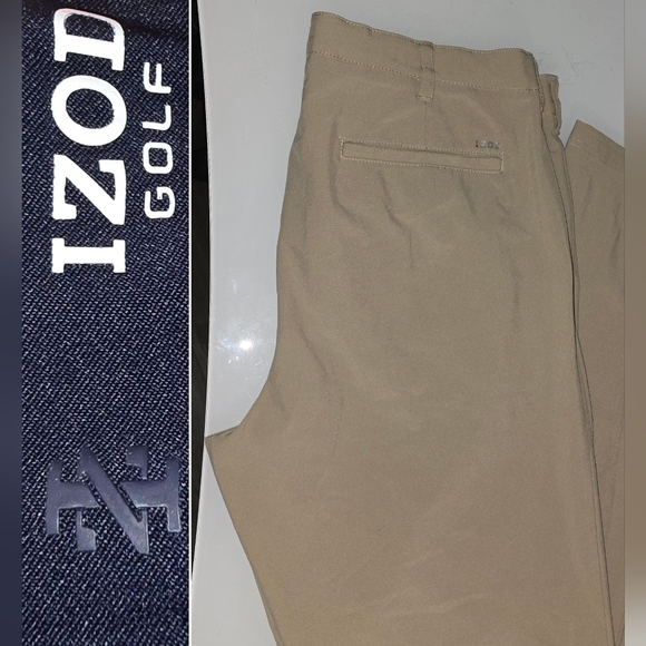 Izod Golf Other - IZOD Golf Stretch Khaki Tan Pants Trousers Men's Tall Size 36W x 34L 36 x 34